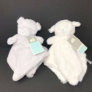 Baby Lovey Lot Bear Lamb Rattle Plush Just Born Set Sparkle‎ Glitter Plush NWT